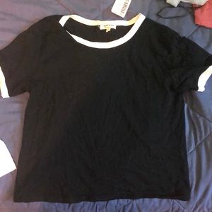 Black and white short sleeve shirt